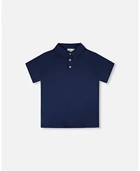 Deux par Deux Little Boys Polo T-Shirt Blue