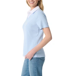 Gloria Vanderbilt Women's Point-Collar Short-Sleeve Polo Top