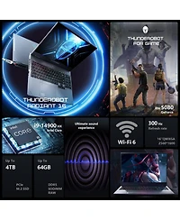 Thunderobot Radiant R16 16" Traditional Laptop Intel Core i9 32GB Ram Nvidia GeForce Rtx 5080 1TB Ssd Storage Windows 11 Home 300Hz