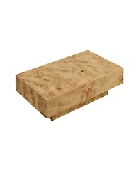 Streamdale Furniture Burl Wood Veneer Rectangle Coffee Table - Mid-Century Modern