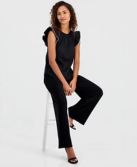 Anne Klein Women's Stitch Flutter Sleeve Blouse