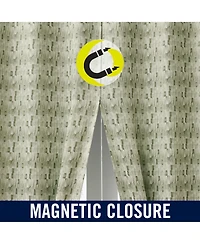 Sun Zero Vernon Monochrome Brushstrokes Magnetic Closure Blackout Grommet Curtain Panel Pair