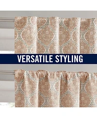 Sun Zero Lanet Vintage Ogee Magnetic Closure Blackout Back Tab Curtain Panel Pair