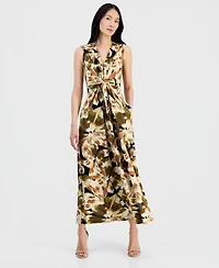 Anne Klein Women's Twist-Front Sleeveless Maxi Dress