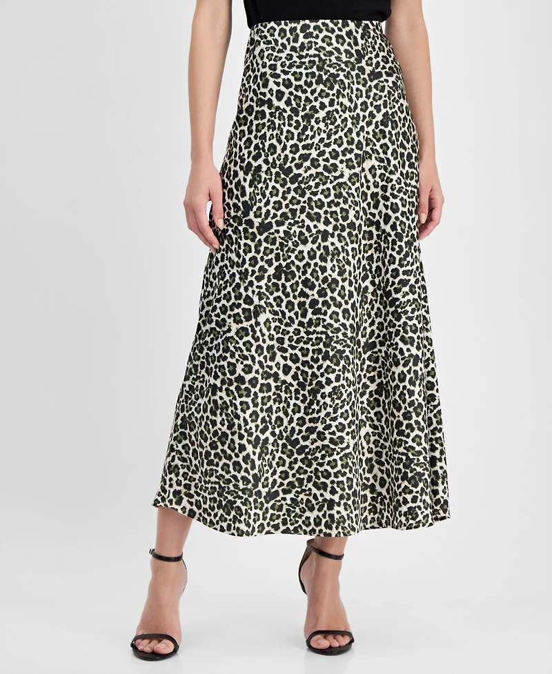 Anne Klein Women's Animal-Print Pull-On Bias Skirt