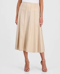 Anne Klein Womens Pull On Paneled A Line Midi Skirt