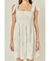 English Factory Women's Sequins Bow Mini Dress