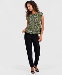 Anne Klein Women's Printed Sleeveless Boat-Neck Top