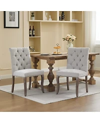 Streamdale Furniture Chenille Tufted Dining Chairs (Set of 2)