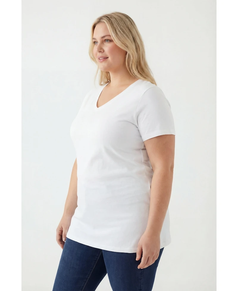 Woman Within Plus Perfect Short-Sleeve V-Neck Tunic