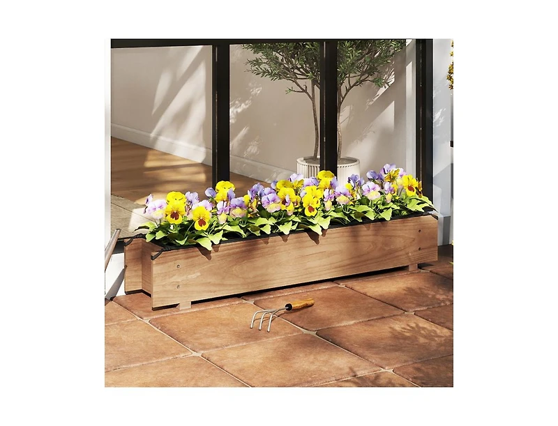 Slickblue Raised Wood Planter for Vegetables, Herbs & Flowers