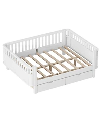 Streamdale Furniture Wood Platform Bed with Rails