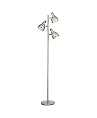 360 Lighting Modern Floor Lamp 3-Light Tree 64" Tall Brushed Steel Adjustable Shades for Living Room Reading Bedroom Office