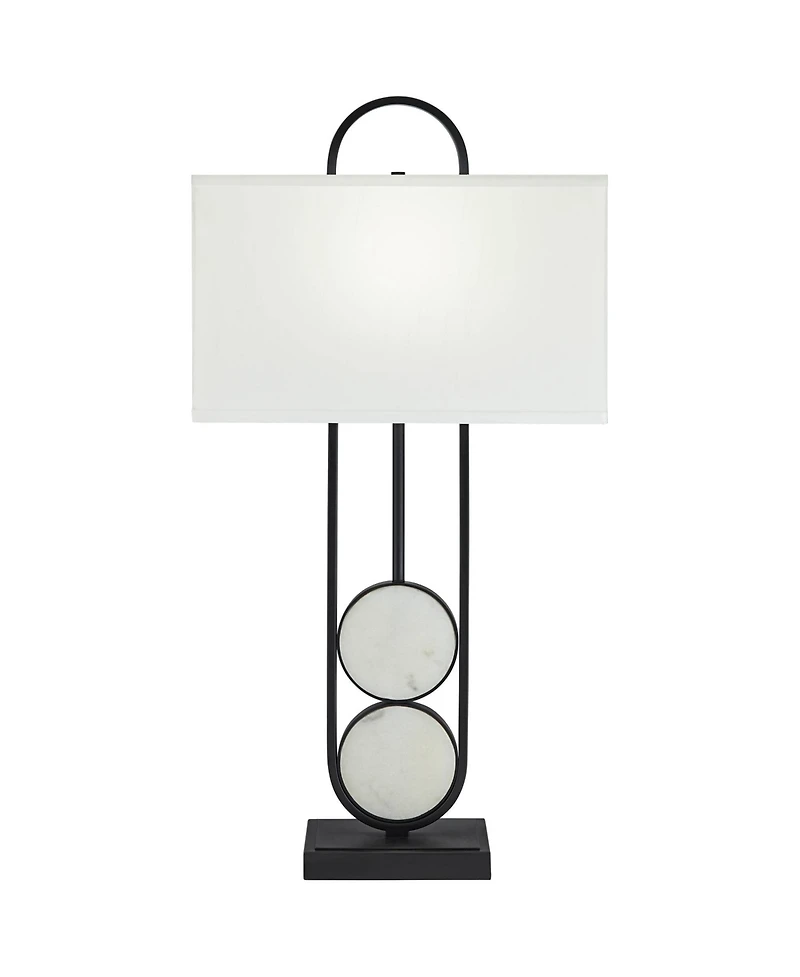 360 Lighting Eleanor 32 1/4" Tall Large Geometric Mid Century Modern End Table Lamp Metal Marble Single Living Room