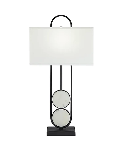 360 Lighting Eleanor 32 1/4" Tall Large Geometric Mid Century Modern End Table Lamp Metal Marble Single Living Room