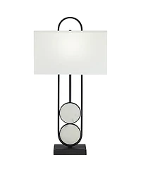 360 Lighting Eleanor 32 1/4" Tall Large Geometric Mid Century Modern End Table Lamp Metal Marble Single Living Room