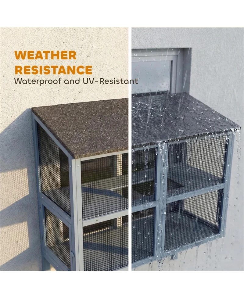 Zeus and Ruta Heavy Duty Outdoor Cat Catio with Mesh Cover for Indoor Cats