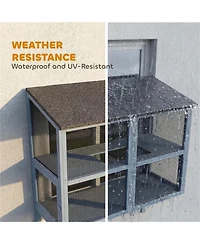Zeus and Ruta Heavy Duty Outdoor Cat Catio with Mesh Cover for Indoor Cats