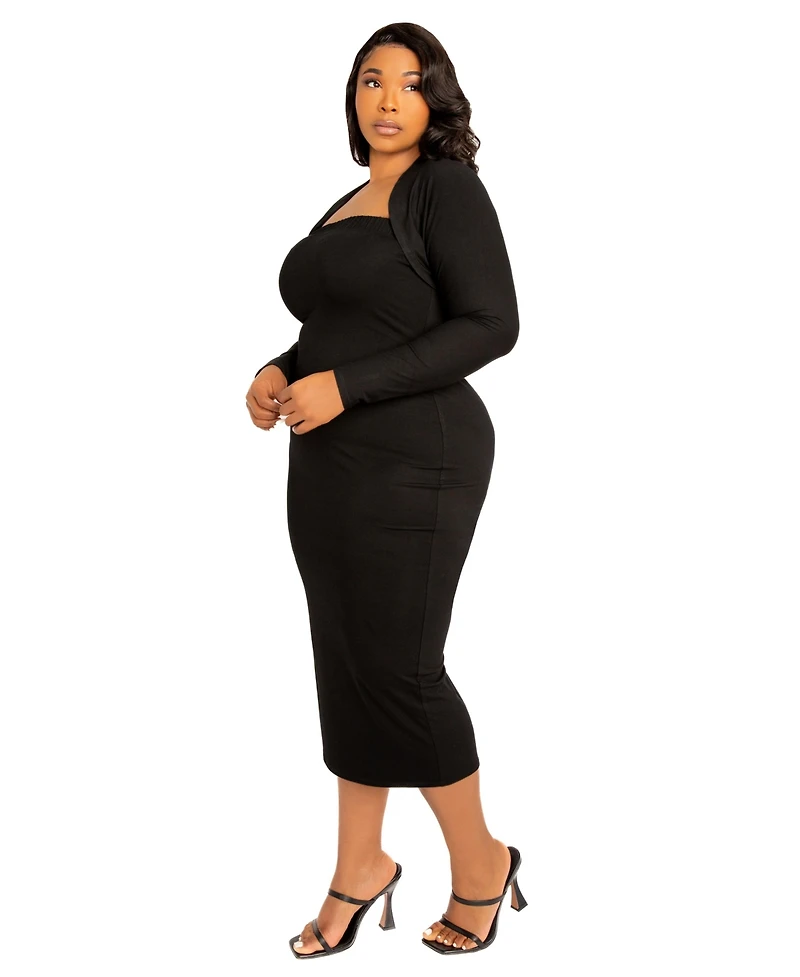 Buxom Couture Plus Modal Tube Dress and Shrug Set