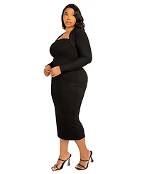Buxom Couture Plus Modal Tube Dress and Shrug Set