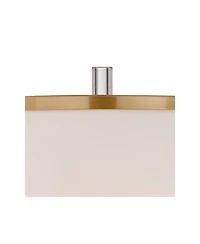 Possini Euro Design Cadence Modern Floor Lamp with Riser 67 1/2" Tall Crystal Glass Column Satin Brass Linen Drum Shade for Living Room Bedroom O