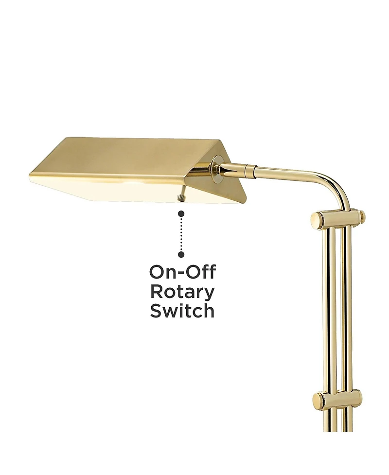 Regency Hill Traditional Adjustable Pharmacy Floor Lamp with Usb Charging Port 54" Tall for Living Room Reading House Bedroom