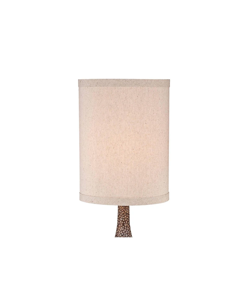 360 Lighting Chalane 31 1/4" Tall Gourd Large Farmhouse Rustic End Table Lamps Set of 2 Hammered Bronze Finish Living Room