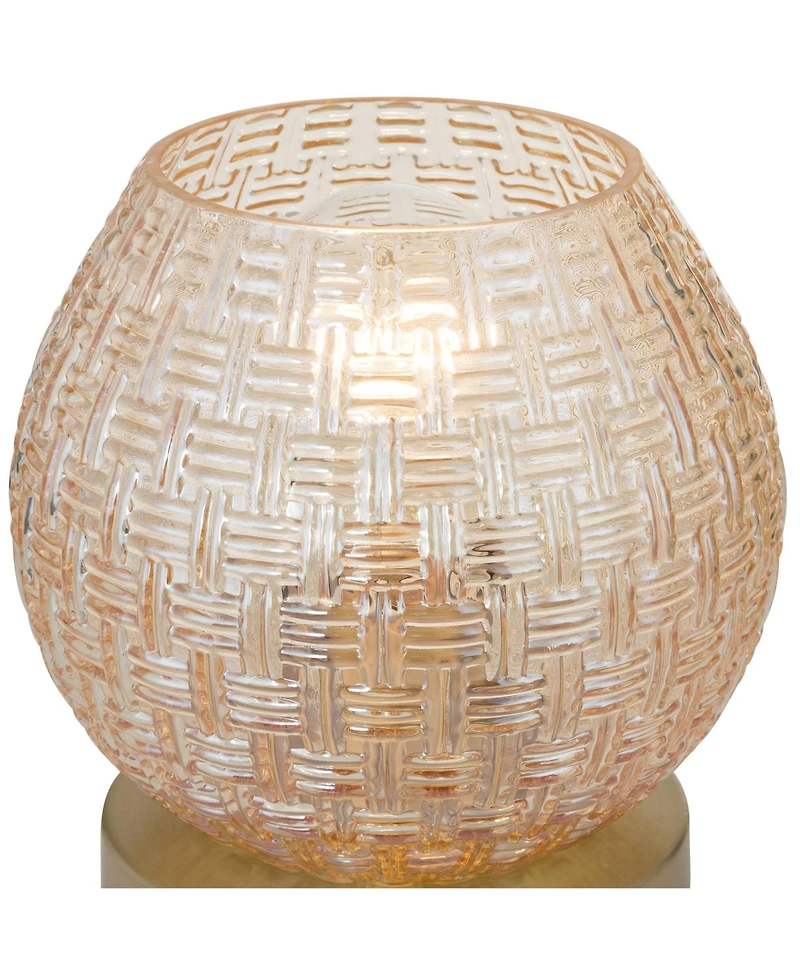 360 Lighting Pia 7 1/2" High Amber Weave Glass Globe Accent Lamp