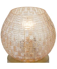360 Lighting Pia 7 1/2" High Amber Weave Glass Globe Accent Lamp
