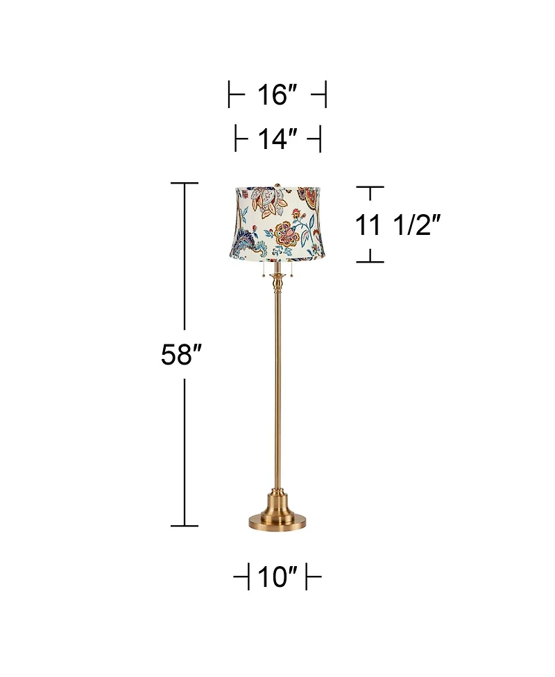 360 Lighting Dyna Traditional 58" Tall 2-Light Standing Floor Lamp Pull Chain