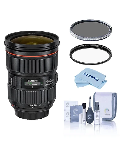 Canon Ef 24-70mm f/2.8L Ii Usm Lens, Bundle with Tiffen 82mm Uv and Cpl Filters
