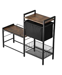 Inolait Pet Feeding Station With Storage Elevated Dog Bowls Feeder and Toy Organizer