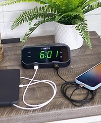iHome Timex T129 Dual Usb Charging Ports Alarm Clock