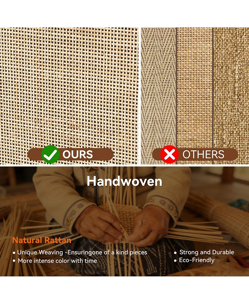 Rainsken Freestanding Rattan Storage Cabinet, Slim Shoe Organizer Featuring 2 Flip Drawers and Sturdy Metal Legs for Entryway