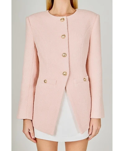 endless rose Women's Tweed Buttoned Vest