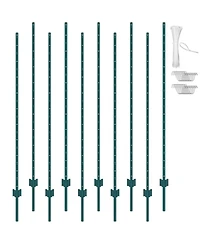 Sugift Fence Post, 10 Pack, U-Channel Heavy Duty Steel, for Garden and Lawn Use