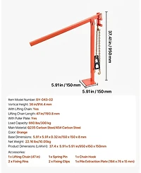 Sugift T Post Puller, Heavy Duty Fence Post Remover with Puller Plate and Chain