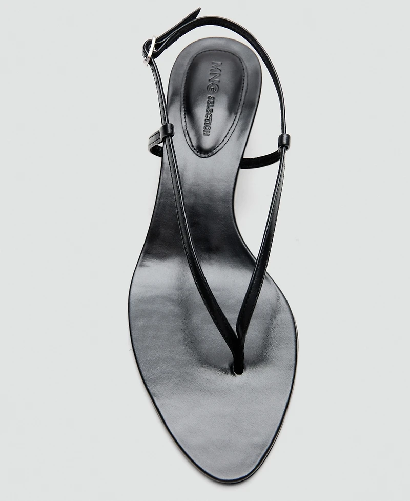 Selection Mango Women's Straps Heeled Leather Sandals