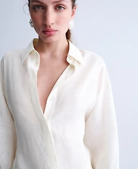 Selection Mango Women's Tie Linen Blouse