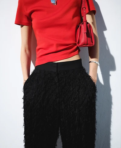 Selection Mango Women's Straight Threaded Pants