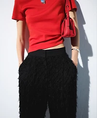 Selection Mango Women's Straight Threaded Pants