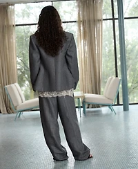 Selection Mango Women's Herringbone Double-Breasted Suit Blazer