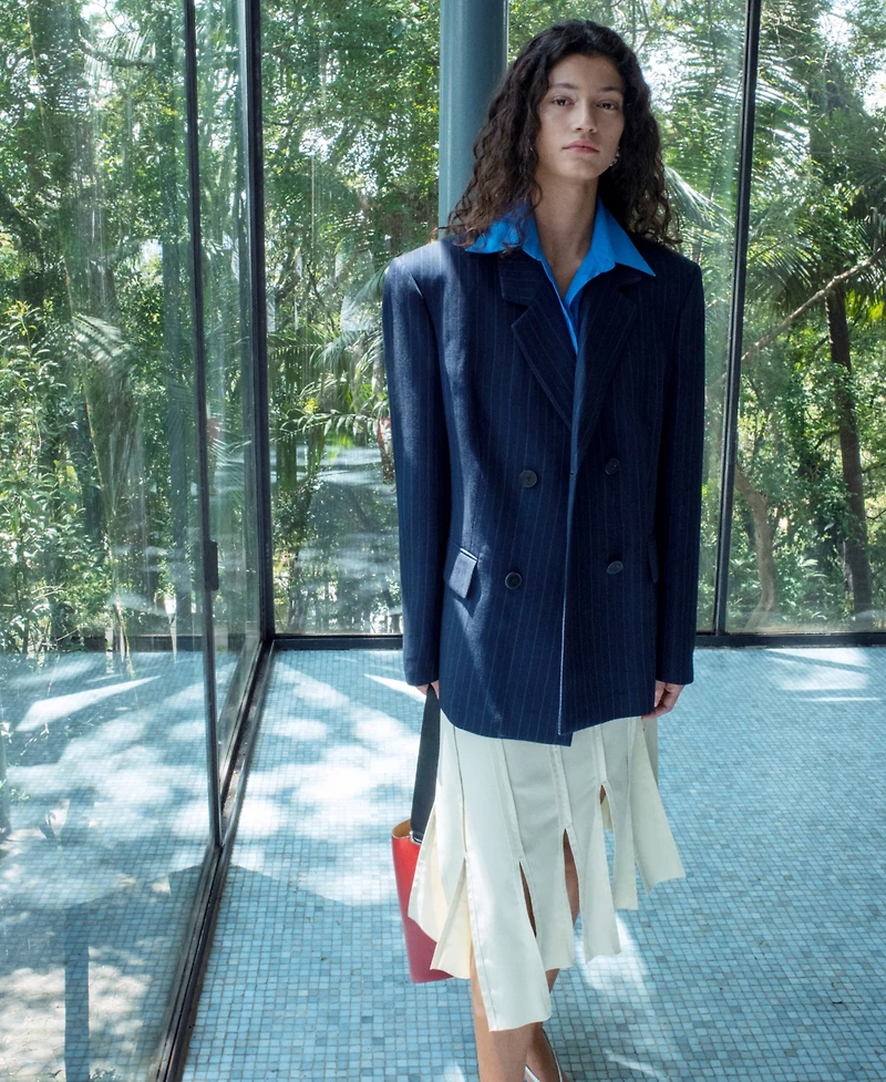 Selection Mango Women's Fringed Hem Midi Skirt