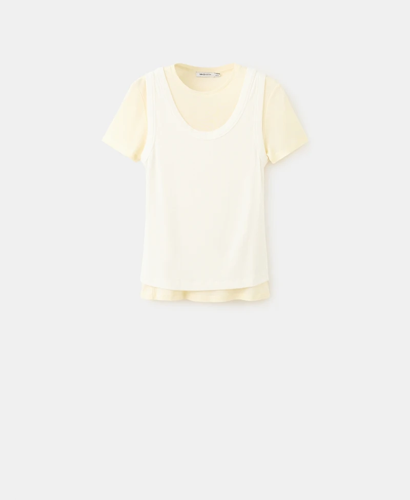 Selection Mango Women's Two-Tone Combined T-Shirt