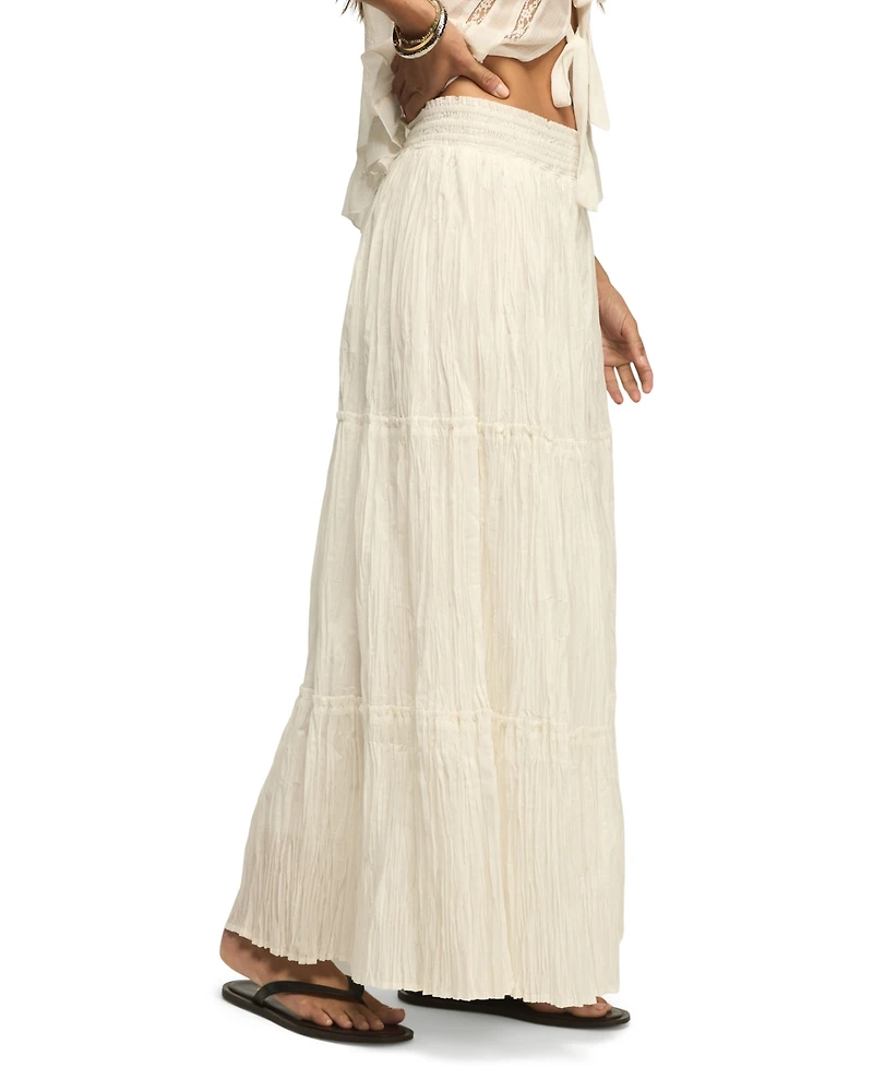 Lucky Brand Women's Tiered Broomstick Pull-On Maxi Skirt