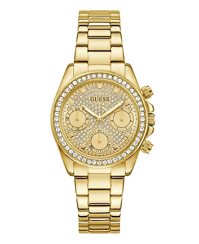 Guess Women's Glitz Gold-Tone Stainless Steel Multi-Function Watch, 36mm