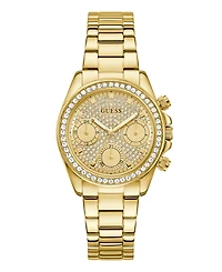 Guess Women's Glitz Gold-Tone Stainless Steel Multi-Function Watch, 36mm