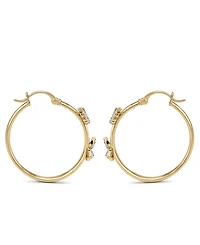 And Now This Hoop Earring with Clear Crystal Butterflies Silver Plate or Gold