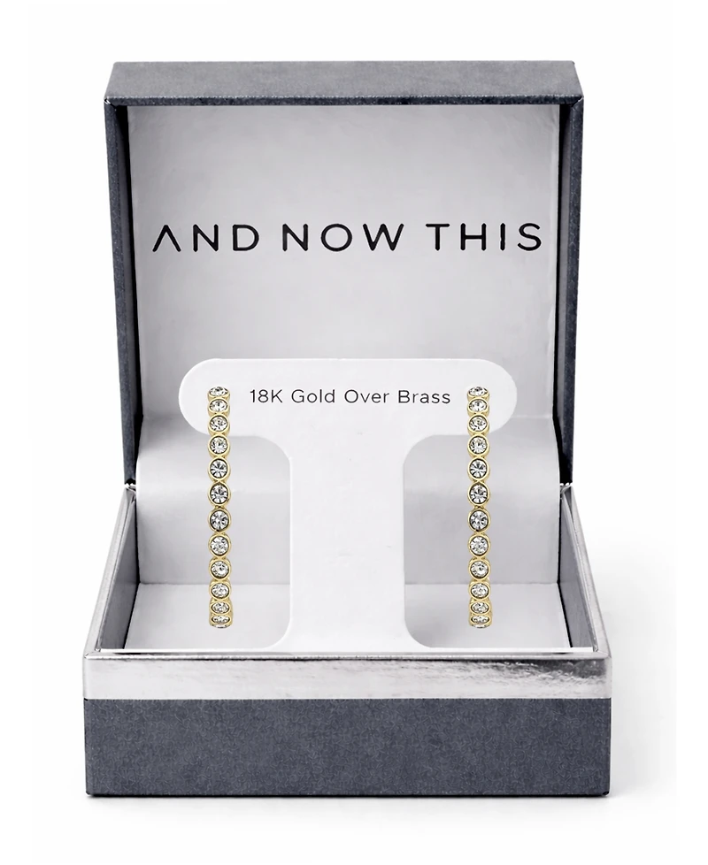 And Now This Crystal Post Hoop Earrings