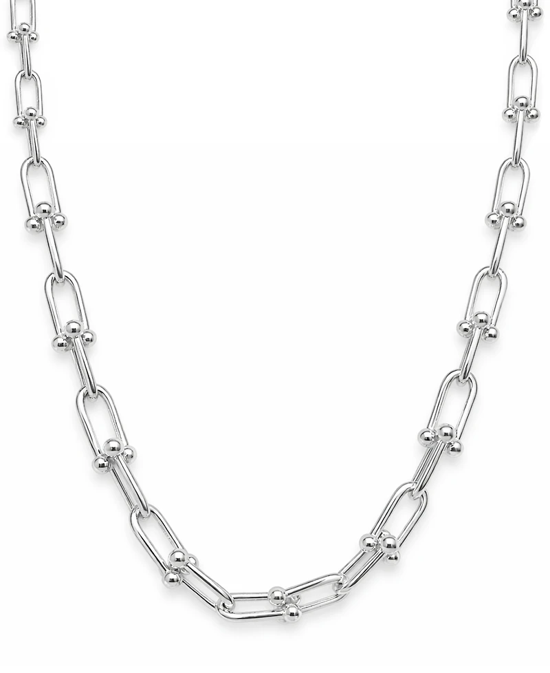And Now This Fine Silver-Plated or 18K Gold-Plated Graduated Chain Link Necklace